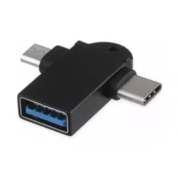 Generic 2 In 1 USB Type C Micro OTG Adapter 2 Connector for Multipurpose Black, 2in1-otg1-0