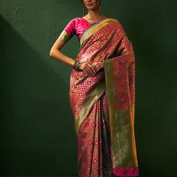 SHADOW & SAINING Woven Design  Silk Blend Banarasi Saree-picture-14