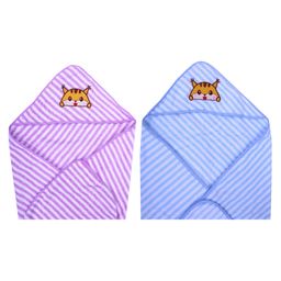 JARS Collections Microfibre Hooded Baby Wrapper Pack of 2 - Multicolor-image-43