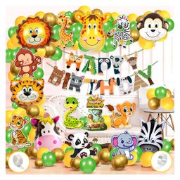 Zyozi Jungle Safari Birthday Decoration Combo Multicolor - Pack of 68-image-47