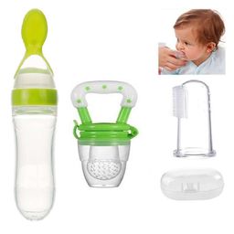 NeonateCare Fruit And Food Nibbler -  Feeder and Finger brush with Tongue Cleaner - ( Fruit feeder -  Spoon feeder -  Finger brush) -Pack of 3 - Multicolor ( color and design may vary)-4