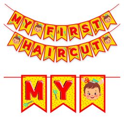 Wobbox My First Hair Cut Banner, Mundan Ceremony Banner, Mundan Ceremony Decoration Yellow-Pack Of 1-28