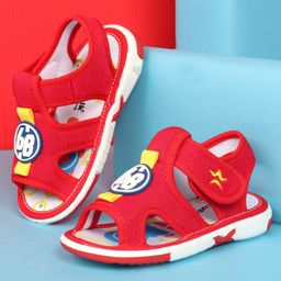 Cute Walk by Babyhug Velcro Closure Sandals with Applique - Red-image-49