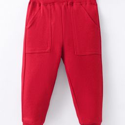 Zero Interlock Knit Full Length Solid Color Lounge Pant - Red-image-49