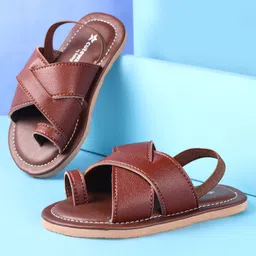 Cute Walk by Babyhug Back Elasticated Sandals - Brown-picture-22