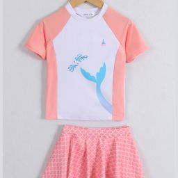 Mark & Mia Half Raglan Sleeves Two Piece Swimsuit - Peach-image-39