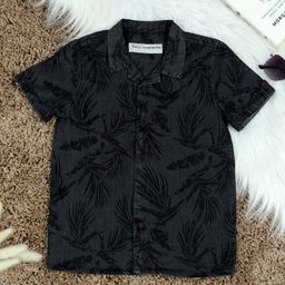 The Lion and the Fish Half Sleeves Palm Trees Printed Shirt - Shadow Grey-image-9
