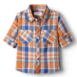 Babyhug Cotton Knit Full Sleeves Checkered Shirt- Multicolor-image-73