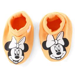 Babyhug Disney Interlock Knit Cap Mittens & Booties Set with Star & Minnie Mouse Print - Light Peach image 2