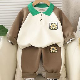 INCLUD Boys Colourblocked Polo Collar Sweatshirt With Joggers-picture-28