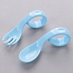 fab n funky Fork & Spoon Set - Blue image 3