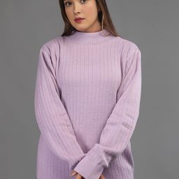 TYSORT Women Striped Woollen Pullover-image-2