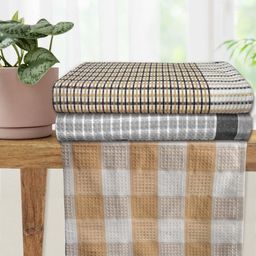 Athom Living Grey & White 3 Printed Cotton 210 GSM Bath Towel-image-81