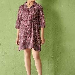Anouk Women Paisley Printed Pure Cotton Shirt Dress-image-50