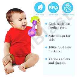 FunBlast Rattles and Teether Set of 7 - Multicolor image 5