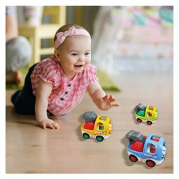BitFeex Mini Loading Vehicle Friction Powered Construction Vehicle Toys Pack of 3- Multicolor image 5