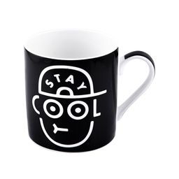 GOODHOMES Set of 4 Fine Bone China Tea Cups/ Coffee Mugs with Fun Wordings 350 ml (each) image 3