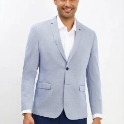 Allen Solly Blue Slim Fit Texture Blazer-image-39