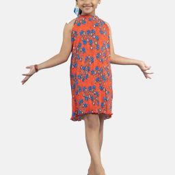 Kiddopanti Kids Red Printed Dress-image-84