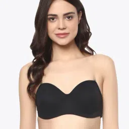 Soie Black Under Wired Non Padded Half Coverage Balconette Bra-2