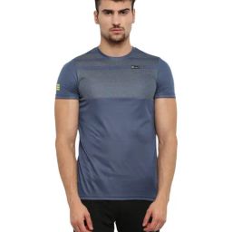 Rock.It Blue Slim Fit Self Pattern T-Shirt-image-39