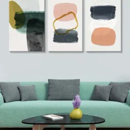 999Store Multicolor Abstract Art 3 Frame Canvas Paintings-0