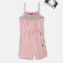 Blue Giraffe Kids Red Striped Playsuit-image-9