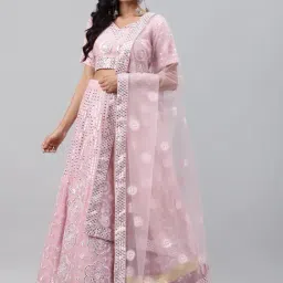 Readiprint Fashions Pink Embellished Semi-Stitched Lehenga Choli With Dupatta-picture-27