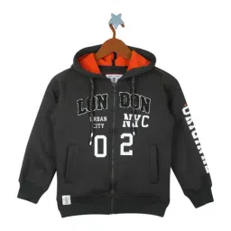 Monte Carlo Kids Dark Olive Printed Hoodie-image-94