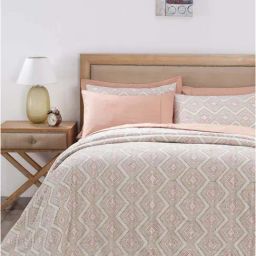 Maspar White & Peach 100% Cotton 210 TC Single Quilt - Set of 1-image-62