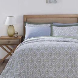 Maspar Blue & Green 100% Cotton 210 TC Double Quilt - Set of 1-image-21