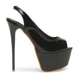 Flat N Heels Women's Black Sling Back Stilettos-image-41