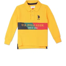 U.S. Polo Assn. Kids Yellow Logo Print Polo T-Shirt-image-85