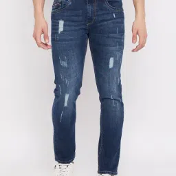 Duke Dark Blue Slim Fit Lightly Washed Jeans-picture-40