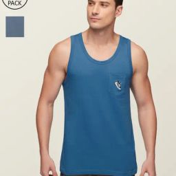 XYXX Blue & Indigo Blue Regular Fit Vest - Pack of 2-image-64