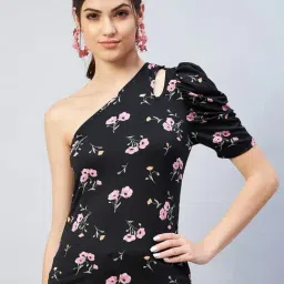 Marie Claire Black Floral Print Top-image-84