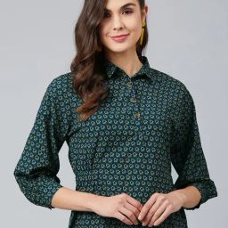 Marie Claire Green Printed Top-image-89