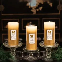 IRIS Lacquered Glitter Gold Wax Candle-43