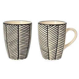 Aapno Rajasthan Black & White Ceramic Simple Elegant Cup (0.25 L) - Set of 2 image 3