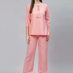 Cottinfab Pink Pure Cotton Co-Ord Set-image-57