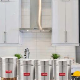 HAZEL Silver Stainless Steel Smart Jar Container (1.7 L) - Set of 4-image-53
