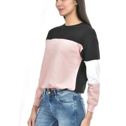 NUMERO UNO Multicolor Cotton Color-Block Sweatshirt image 3