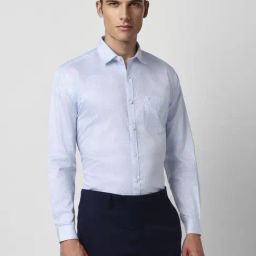 Van Heusen Blue Cotton Slim Fit Printed Shirts-image-71
