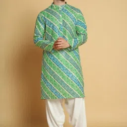VISHESTA Men Bandhani Printed Kurta-picture-5