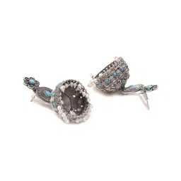 Priyaasi A Symphony of Green Floral Delights and Brilliance Jhumki Earrings image 3