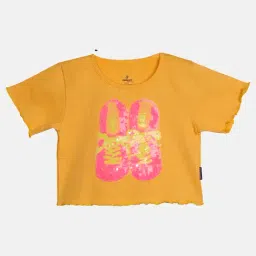 Kiddopanti Kids Yellow Embellished T-Shirt-picture-41