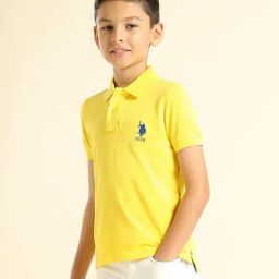 U.S. Polo Assn. Boys Yellow Solid T-Shirt-image-49