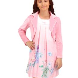 Cutecumber Girls Pink Embellished Dress-image-67