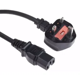 RS PRO Power Cord IEC C15 Socket to Type G UK Plug 2 m, 1230947-13