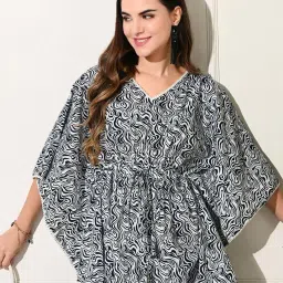 DECKEDUP Multicolored Cotton Printed Kaftan image 3